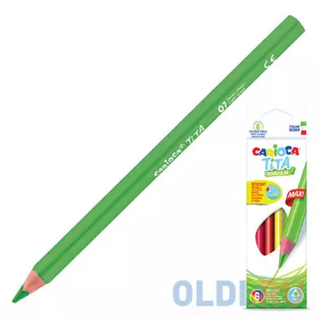 Набор цветных карандашей CARIOCA Tita Triangular Maxi 6 шт 175 мм утолщенные