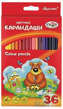 Набор цветных карандашей Гамма Мультики 36 шт 174 мм
