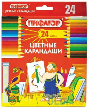 Набор цветных карандашей ПИФАГОР 180298 24 шт 176 мм