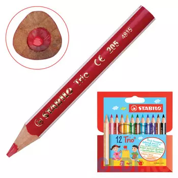 Набор цветных карандашей Stabilo Trio 205/12 12 шт утолщенные 181104