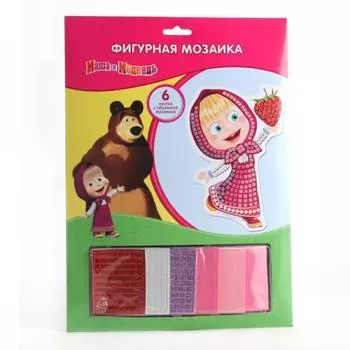 НАБОР Д/ТВОРЧЕСТВА "MULTIART" "ФИГУРНАЯ МОЗАЙКА" МАША И МЕДВЕДЬ В КАРТ. КОНВЕРТЕ в кор.4*24шт