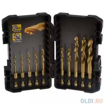 Набор DEWALT DT50050 cверл 10pcs Impact TITANIUM Drill Bit Set