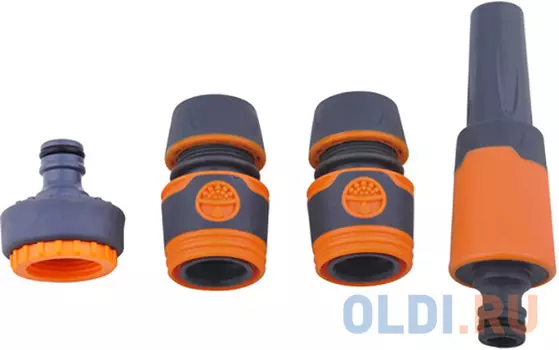 НАБОР ФИТИНГОВ ДЛЯ ШЛАНГОВ 3/4" 4 ПРЕДМ. ПЛАСТМ. С РЕЗИН. ПОКРЫТИЕМ (1/6/48) "DON GAZON" 096-5816