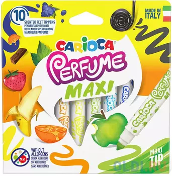 Набор фломастеров, (10 цв. в уп), ароматиз., смываемые, круглый корп., 1 дизайн, CARIOCA, PERFUME XPLOSION, картон. короб. с е/п