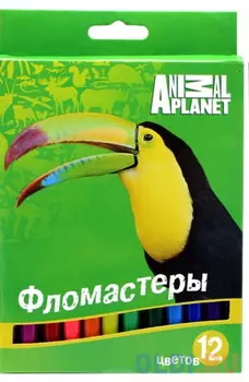 Набор фломастеров Action! ANIMAL PLANET 12 шт разноцветный AP-AWP105-12