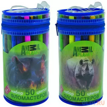 Набор фломастеров ACTION! ANIMAL PLANET цв. вентил. колпачки, 50 цв., картон с европодвесом AP-AWP105-50