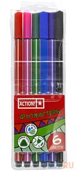 Набор фломастеров Action! AWP151-06 2 мм 6 шт разноцветный AWP151-06