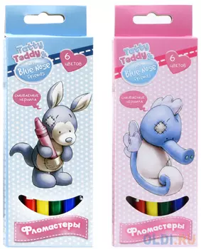 Набор фломастеров Action! Blue Nose Friends 6 шт разноцветный BNF-AWP105-6 BNF-AWP105-6
