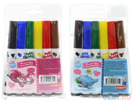 Набор фломастеров Action! Blue Nose Friends 6 шт разноцветный BNF-AWP421-6 в ассортименте BNF-AWP421-6