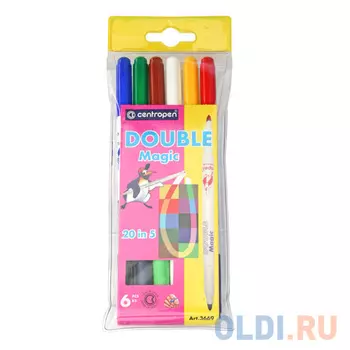 Набор фломастеров Action! DOUBLEMAGIC 6 шт