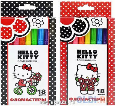 Набор фломастеров ACTION! Hello Kitty, с18 цв., картон с е/п, 2 диз.