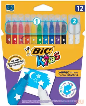 Набор фломастеров BIC Пиши и стирай 0.8 мм 12 шт ассорти