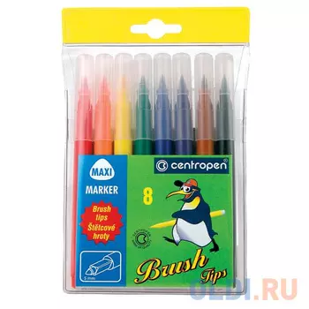 Набор фломастеров BRUSH, 8 цв., с европодвесом