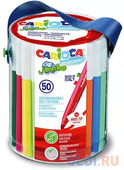 Набор фломастеров CARIOCA JUMBO, 50 шт., в пластиковом ведерке