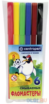 Набор фломастеров Centropen "Пингвины" 1,8 мм 6 шт