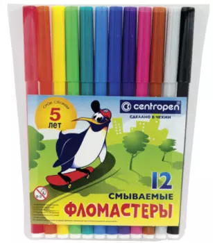 Набор фломастеров Centropen "Пингвины" 1,8 мм 12 шт