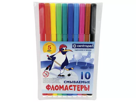 Набор фломастеров Centropen "Пингвины" 1,8 мм 10 шт