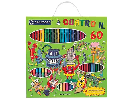 Набор фломастеров Centropen Quatroll 9396/60 набор 60 предметов, 44 фломастера + 12 карандашей + 4 раскраски