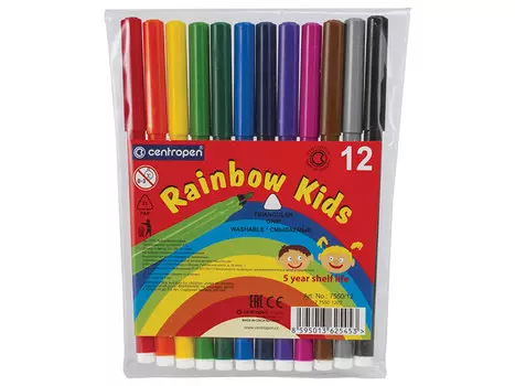 Набор фломастеров Centropen Rainbow Kids 7550/12 1 мм 12 шт