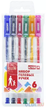 Набор гелевых ручек Action! AGP0601 6 шт разноцветный