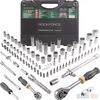 Набор головок ROCK FORCE RF-4941-5 торцевых и вставок 1/2 & 1/4dr 6-гранных 94пр. /1/3