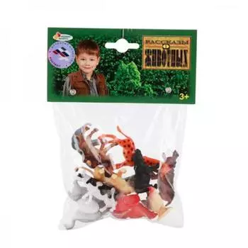 НАБОР ИЗ 12-И ЖИВОТНЫХ "ИГРАЕМ ВМЕСТЕ" (6ДИКИХ+6ДОМАШНИХ) 5-6СМ В ПАК. С РУСС.ХЕДЕРОМ в кор.6*24наб