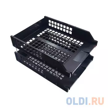 Набор из 2-х лотков, горизонтальных на металлических стержнях, черный ЛТ102