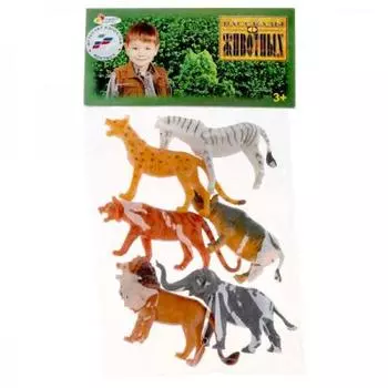 НАБОР ИЗ 6-И ДИКИХ ЖИВОТНЫХ "ИГРАЕМ ВМЕСТЕ" 7,5-10СМ, В АССОРТ. В ПАК. (РУСС. УП.) в кор.8*24наб