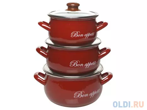 Набор кастрюль INTEROS 2234 Бордо 20 см 4 л сталь