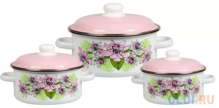 Набор кастрюль СТАЛЬЭМАЛЬ Азалия 6KB081M