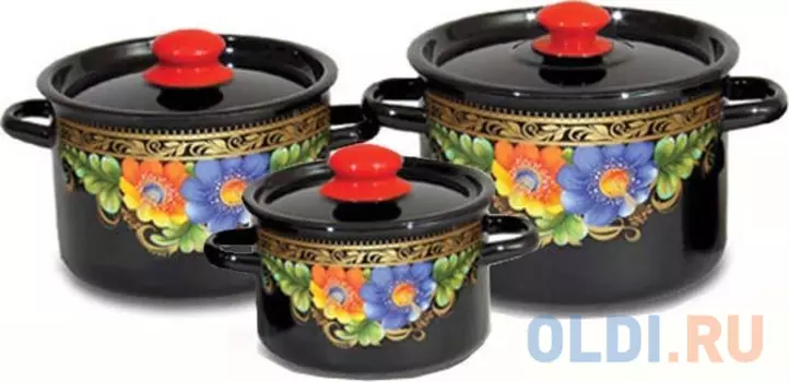 Набор кастрюль СТАЛЬЭМАЛЬ Вологда 1С144