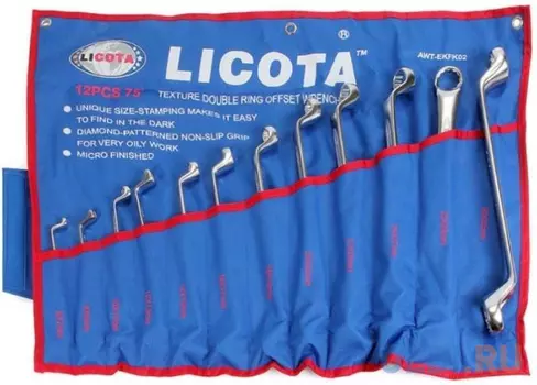 Набор ключей накидных 75гр. 12пр., 6-32мм Licota AWT-EKFK02
