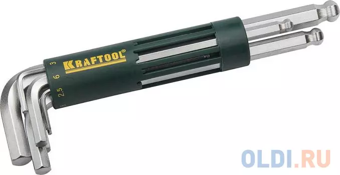 Набор KRAFTOOL EXPERT 27431-2_z01 длинные с шариком.держатель-рукоятка.HEX 2-10мм.8 пред