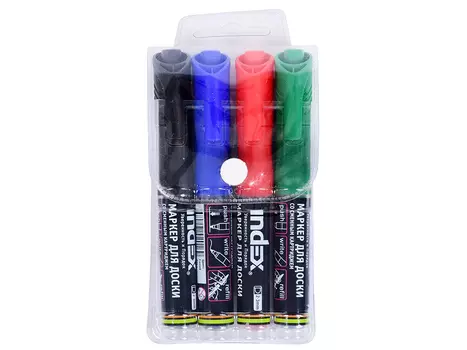 Набор маркеров для доски Index IMWR101/4 3 мм 4 шт разноцветный IMWR101/4