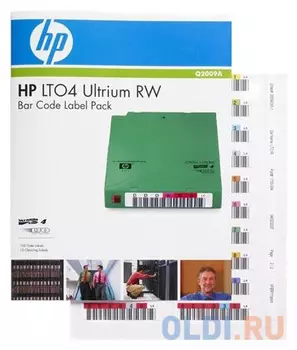Набор наклеек HP Ultrium4 1.6TB bar code label pack 100 data + 10 cleaning for C7974A for libraries &amp; autoloaders Q2009A