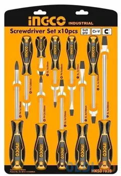 Набор отвeрток 10 шт. INGCO HKSD1028
