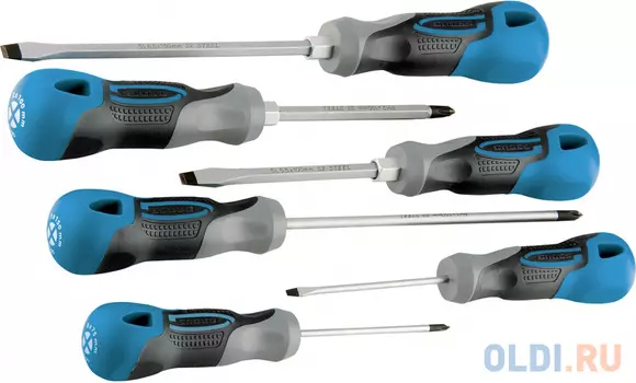 Набор отверток GROSS 12164 6 шт, S2, трехкомпонентная рукоятка