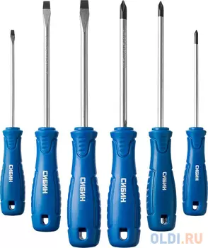 Набор отверток крестообразная шлицевая Сибин 25086