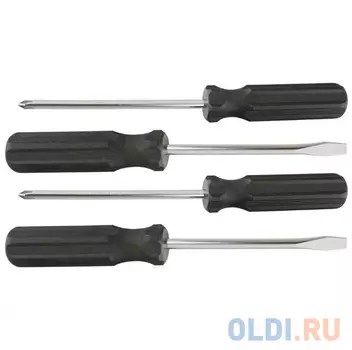 Набор отверток SPARTA 13220 4шт(sl5x100.6x100 ph1x100.2x100) углеродистая сталь пластиковая рук.