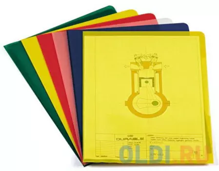 Набор: папка-уголок Durable, A4, 120 микрон, полипропилен, 50 штук, цвет зеленый