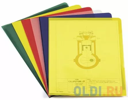 Набор: папка-уголок Durable, A4, 120 микрон, полипропилен, 50 штук, цвет синий