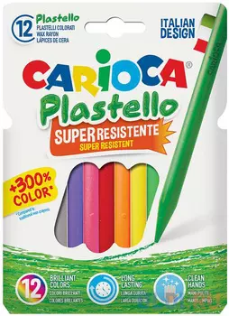 Набор пластиковых мелков PLASTELLO 12 цветов в конверте с европодвесом