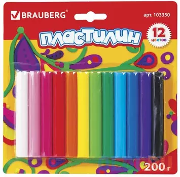 Набор пластилина BRAUBERG классический 12 цветов