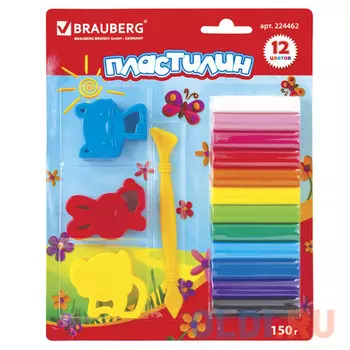 Набор пластилина BRAUBERG классический 12 цветов