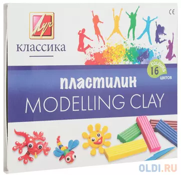 Набор пластилина Луч Классика 16 цветов 20С1329-08 со стеком