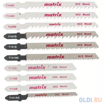 Набор полотен для электролобзика универсальный, 10 шт, T-SET1001// Matrix