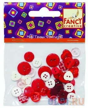 Набор пуговиц fancy creative "Валентинка" 40 шт