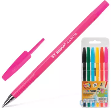 Набор шариковых ручек BEIFA "WMZ" 6 шт ассорти 1 мм