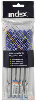 Набор шариковых ручек Index IBP3110S/5 5 шт синий 1 мм
