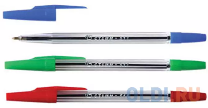 Набор шариковых ручек СТАММ РК06 3 шт разноцветный 1 мм РК06